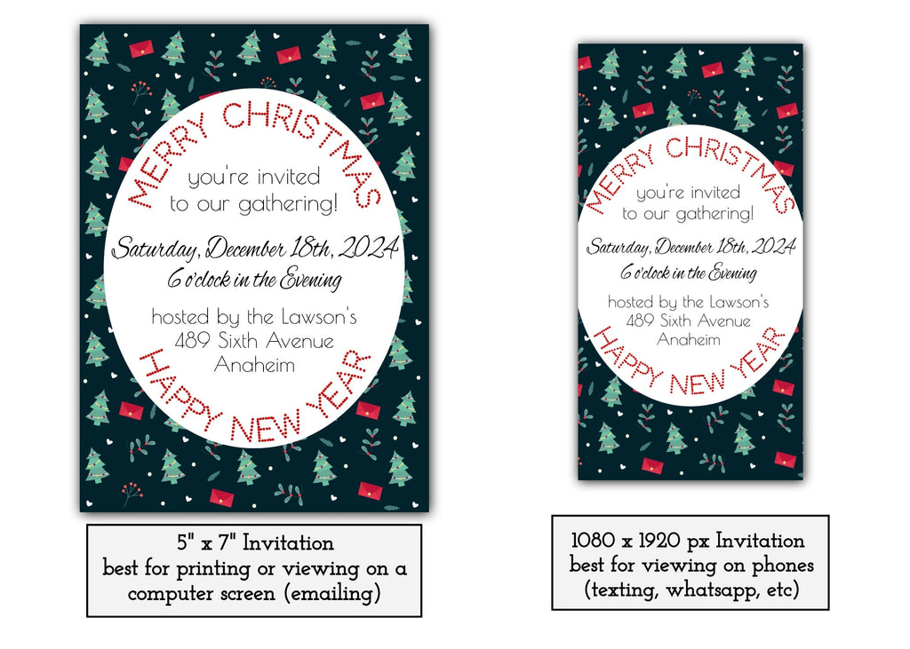 Merry Christmas Party Invitation Template - Printable & Digital