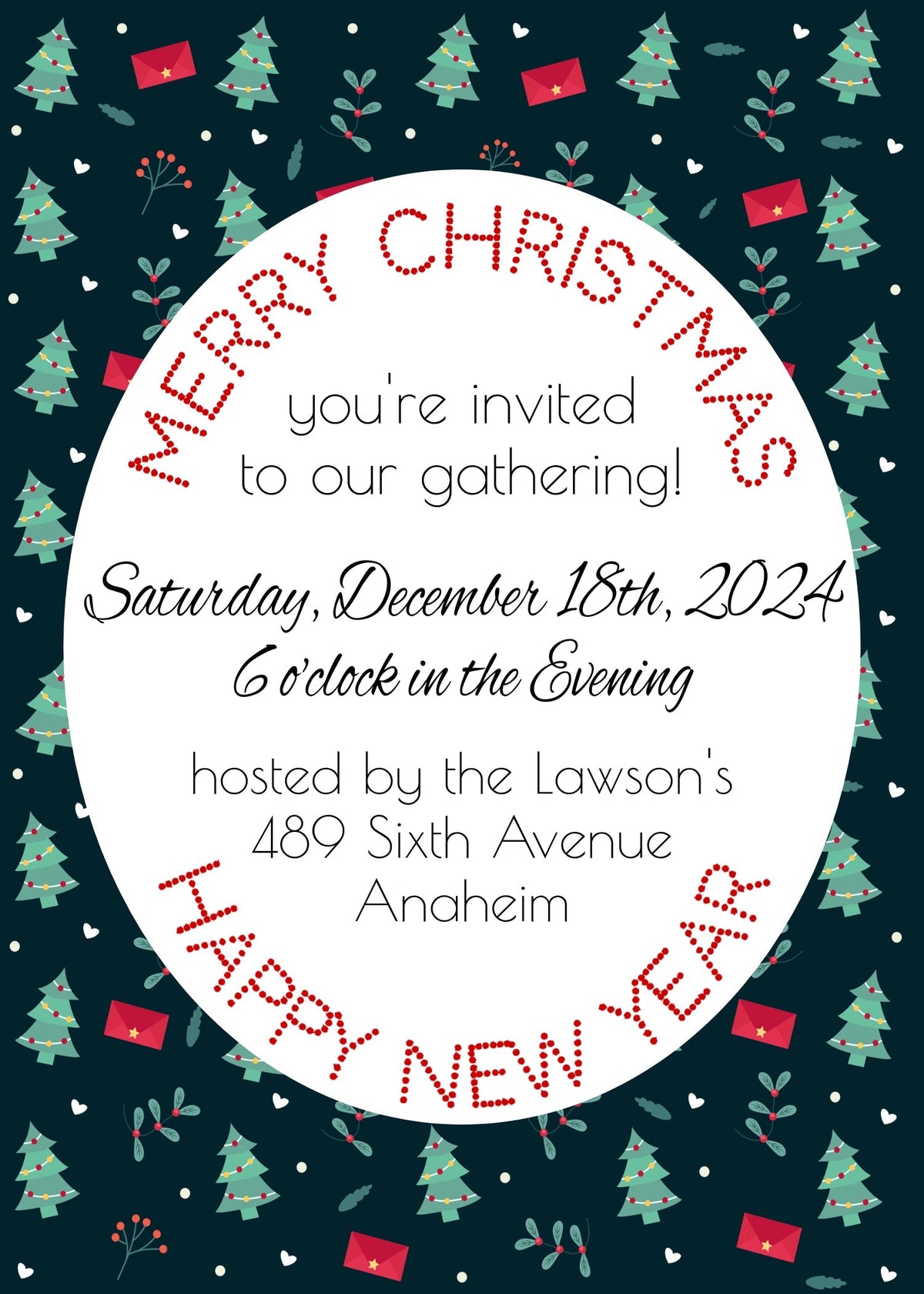 Merry Christmas Party Invitation Template - Printable & Digital